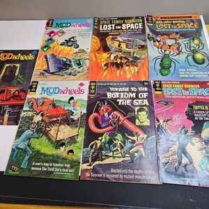 Lot of 7 1970s Gold Key Comics Mod Wheels Lost in Space Voyage to the Bottom Sea